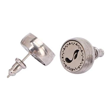Imagem de Cryfokt Brincos de óleo Essencial Preciosos, Elegantes Brincos de Aromaterapia para Mulheres, Mini Difusor Portátil de Formato Redondo para Roupas do Dia a Dia, Aplicável Em Liga (EH290-9)