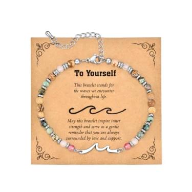 Imagem de JUTOLOKA Pulseira de onda para mulheres, pulseiras de amizade, presente de amiga, presente de irmã, presente de aniversário para melhor amiga para mulheres, pulseiras de melhor amiga, presente de