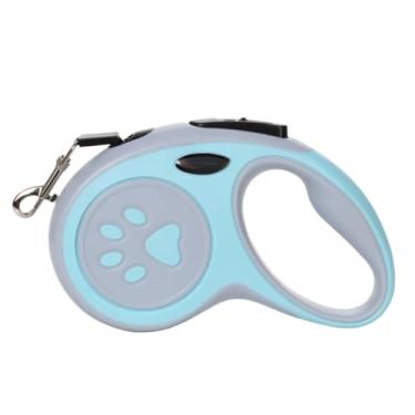 Imagem de Coleira Guia Retrátil Pet Cachorro E Gato 5 Metros Reforçada Cor Verde Preto Cuidados com Animais Leve E Fácil De Transportar Elegante E Prático(AZUL)