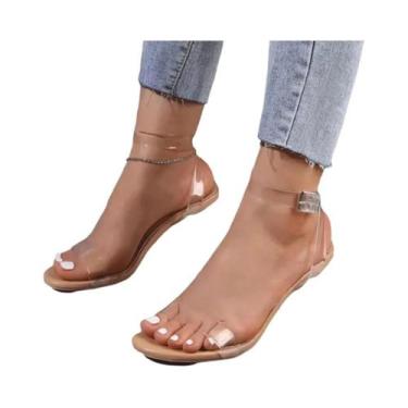 Imagem de Sandálias De Salto Alto Chunky De PVC Transparente Para Mulheres, Moda