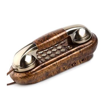 Imagem de Sangyn Telefone retrô Telefone de parede com campainha de metal Telefone com fio vintage, controle de volume, analógico, telefone nostálgico, telefone antigo com escolha de um botão Ideal para casa