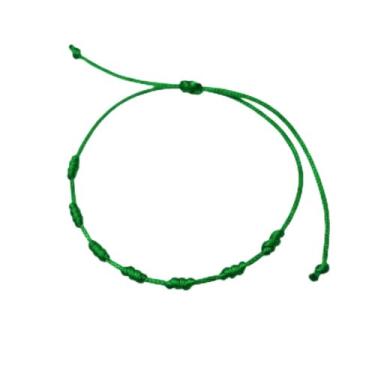 Imagem de Pulseira Verde De Sete 7 Nós Kabbalah Para Afastar O Mal, Tira Olho Gordo - Oferta