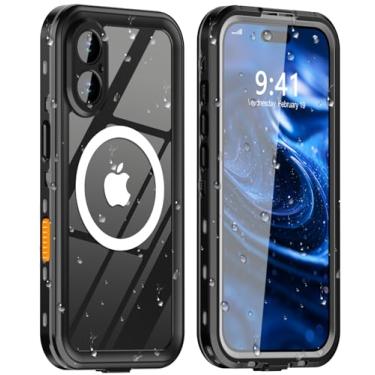 Imagem de LOVE BEIDI Capa para iPhone 17 à prova d'água | Capa de telefone à prova de choque à prova de poeira com protetor de tela - transparente