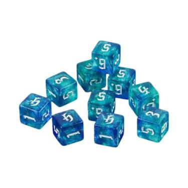 Imagem de Dado Poliedro D6 Colorido Com Glitter, Acrílico De 6 Lados Para RPG, E