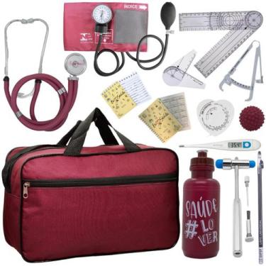 Imagem de Kit Bolsa Fisioterapia Acadêmico Martelo Buck Goniômetro Fita Imc - In