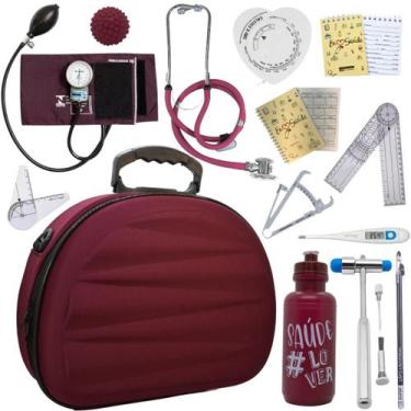 Imagem de Kit Maleta Fisioterapia Goniômetro Pequeno Grande Martelo Buck Adipôme