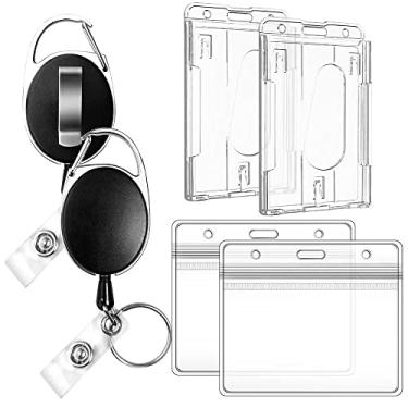 Imagem de Porta-crachá retrátil, suporte de cartão para plástico