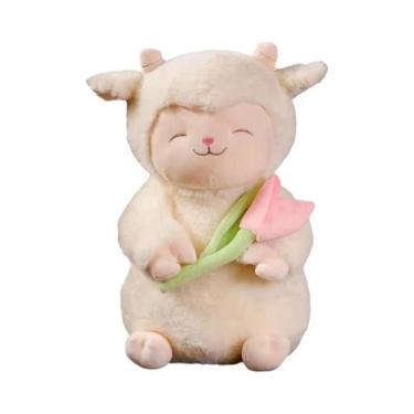 Imagem de Boneco De Pelúcia De Ovelha Branca Tulipa, Brinquedo Macio E Fofo, Pre
