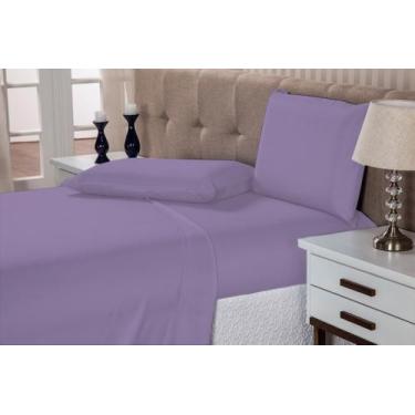 Imagem de Jogo 4 peças lençol macio cama casal 150 fios pousada pensão sítio chá