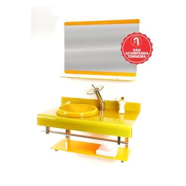 Imagem de Gabinete de Vidro 90cm para banheiro Alemanha - EKASA, Amarelo