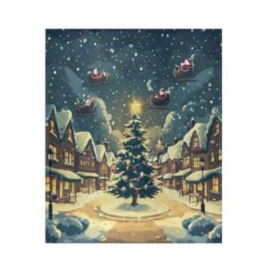 Imagem de Blueangle Cobertor de desenho animado Snow Town, supermacio, quente, aconchegante, leve para todas as estações, cobertor de lã para cama ou sofá, fácil de cuidar (127 x 152 cm) #153