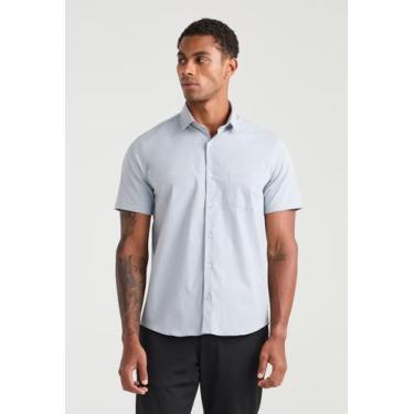 Imagem de Camisa Manga Curta Relaxed Fit Tricoline com Elastano Liso - DOCTHOS, 