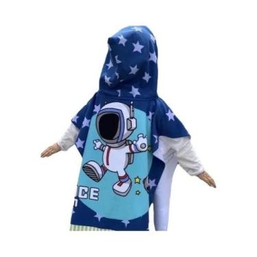 Imagem de Roupão De Banho Infantil Unissex De Algodão Com Capuz De Astronauta, M