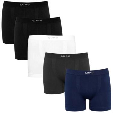 Imagem de Kit 5 Cueca Boxer Masculina Micromodal Lupo Original, Sortido 1, M