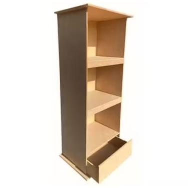 Imagem de Organizador em MDF 1 Gaveta e 3 Prateleiras Espaçosas Livros Brinquedos