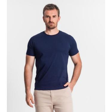 Imagem de Camiseta Masculina Básica Meia Malha Diametro Azul, M, Azul