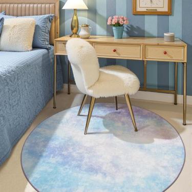Imagem de Tapete redondo jinchan Celestial Blue Dreamy Abstract 150cm