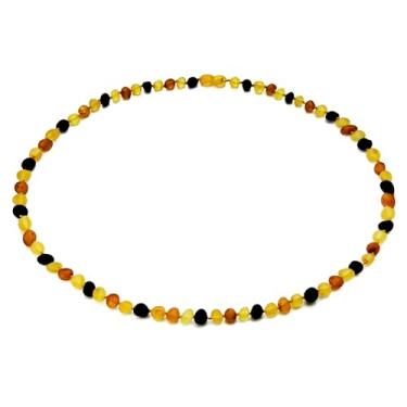 Imagem de Amber Guru Colar de âmbar báltico para mulheres e homens (autêntico, certificado) - 55 cm, contas cruas/não polidas - joia unissex feita à mão com contas âmbar para adultos, 21.7 inches, Âmbar báltico