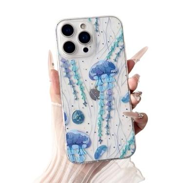 Imagem de ILFINDYOU Capa para iPhone 16 Pro Max (proteção contra quedas de grau militar) presentes TPU à prova de choque capa de telefone água-viva-16h