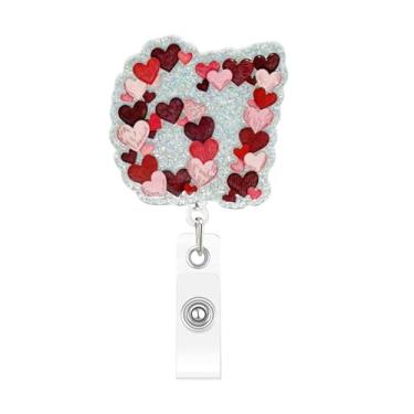 Imagem de Carretel de crachá de dia dos namorados, 67, retrátil, porta-crachá médico, 67, crachá, crachá, crachá com clipe jacaré, para enfermeira, enfermagem, médico, estudante, professor, trabalhador