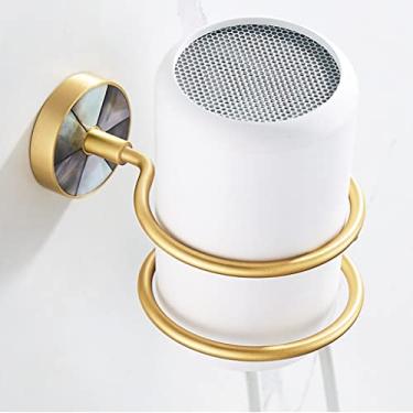 Imagem de Toalheiro de luxo leve de alta qualidade sem perfuração, anel de toalha, ganchos de fileira, suporte de toalha de banho, cesta de lenços, kit de acessórios de banheiro banheiro (cor: Suporte de três