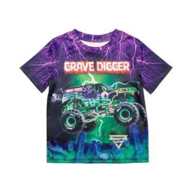 Imagem de Camiseta Infantil Feminina Oversized Com Estampa De Carro Manga Curta 