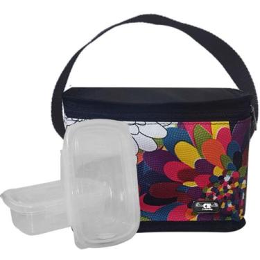 Imagem de Bolsa Térmica Feminina com Potes Marmita Vasilha Trabalho Viagem Quent