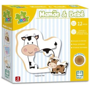 Imagem de Brinquedo Educativo Be a Bá Quebra-cabeça Mamãe E Bebê Com 12 Peças Ni