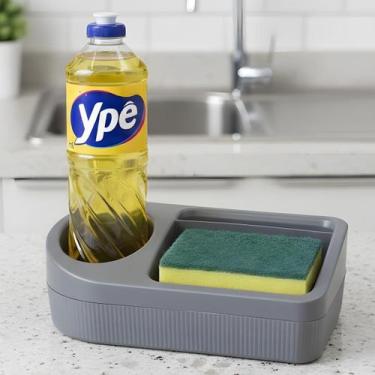 Imagem de Porta Detergente Com Suporte Esponja Bucha Sabão Pia Cozinha - Microma