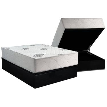 Imagem de Cama Box Baú Casal + Colchão Ortopédico Inovaflex Comfort Premium