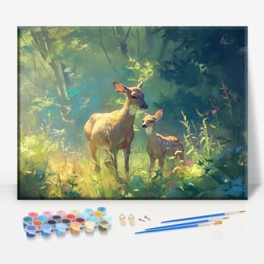 Imagem de HOLLA BEND WILDLIFE REFUGE ARKANSAS Tela emoldurada DIY Kit de pintura por números bar café caverna casa de banho parede banheiro varanda pátio decoração presente, 40,6 x 30,5 cm