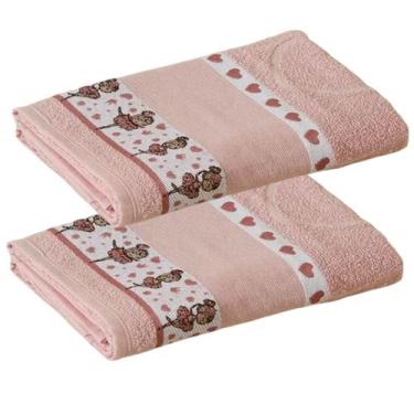 Imagem de Kit ( 2 ) Toalha de Banho KazzaVip Infantil 100% Algodão Jacquard Barr
