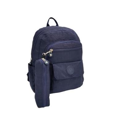 Imagem de Mochila feminina de costas com estojo leve - Yida, Azul escuro, P