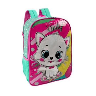 Imagem de Mochila de costas escolar passeios infantil meninas gatinha cindy - Lu