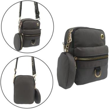 Imagem de Bolsa transversal mini bag com porta moeda - Ao Long, Cinza, P
