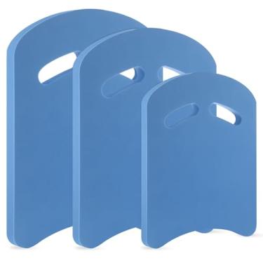 Imagem de Soulchen Pacote com 3 pranchas de natação, boia de natação com 3 tamanhos para boia de piscina, auxílio de natação compatível com nadadeiras para prática de técnica de exercício de colo (azul)