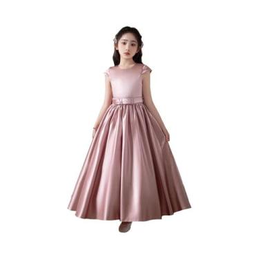 Imagem de Vestido Longo Rosa Para Meninas Para Festa De Aniversário Casamento No