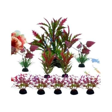 Imagem de Plantas Artificiais Coloridas Para Aquário 10 Peças Decoração DIY Para