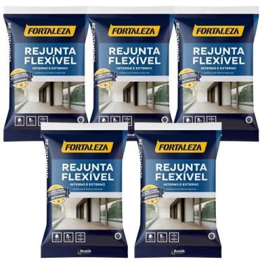 Imagem de Kit c/5 rejuntes flexíveis interno e externo cinza platina 1kg - forta