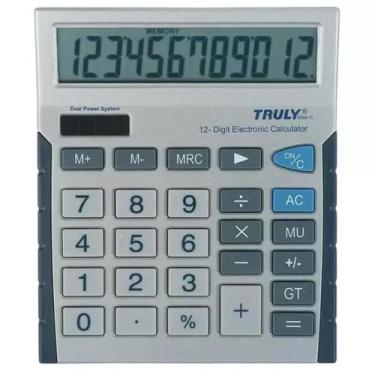 Imagem de Calculadora De Mesa, Escritório 12 Dig Solar,e Pilhas Truly