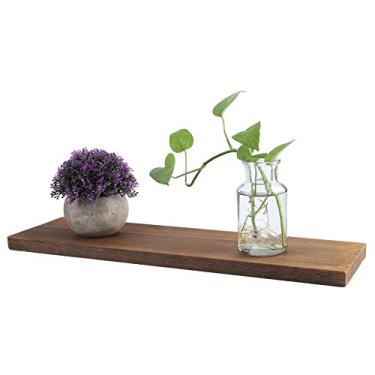 Imagem de Naroote Prateleiras Flutuantes Com Rolamento Forte, Rack de Exibição de Parede para Sala de Estar, Quarto, Organizador de Armazenamento de Madeira Moderno para Casa 11,8x5,5x0,8in (50 * 14 * 2cm)