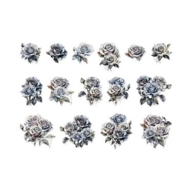 Imagem de Adesivos Vintage De Flores De Rosa, 30 Peças, Para Diário, Álbum, Scra