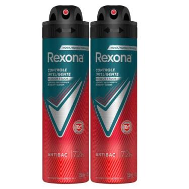 Imagem de Kit Desodorante Aerosol Rexona Men Antibacterial 150ml - 2 unidades
