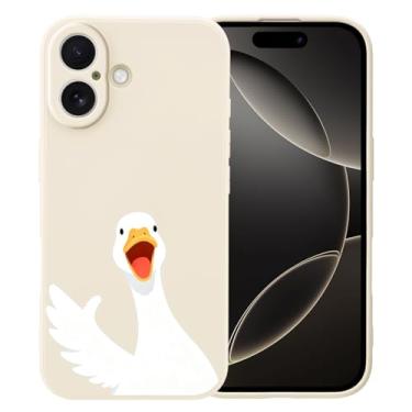 Imagem de MAYCARI Capa fofa engraçada Happy Hello Duck para iPhone 13 Pro de 6,1 polegadas, compatível com Magsafe, capa de borracha gel macia de silicone líquido de ajuste fino com forro de microfibra à prova