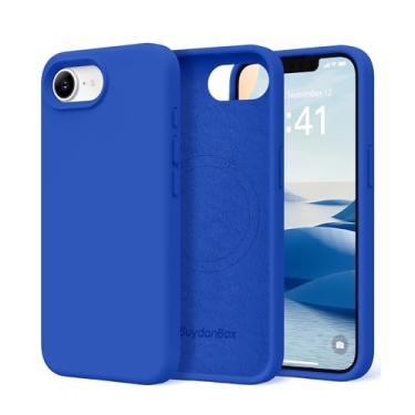 Imagem de SuydanBox Capa magnética para iPhone 16e, compatível com MagSafe, [forro de microfibra macio antiarranhões] Capa protetora de silicone fino à prova de choque para iPhone 16E de 6,1 polegadas, azul