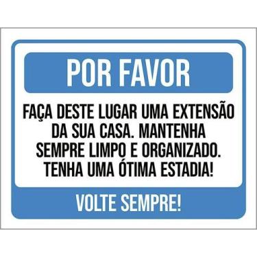 Imagem de Kit 10 Placa Acm Favor Lugar Extensão Sua Casa Airbnb 18X23 - Sinalizo