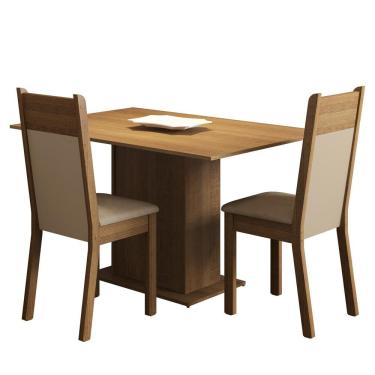 Imagem de Sala de Jantar Gabi Mesa Tampo de Madeira 2 Cadeiras Madesa