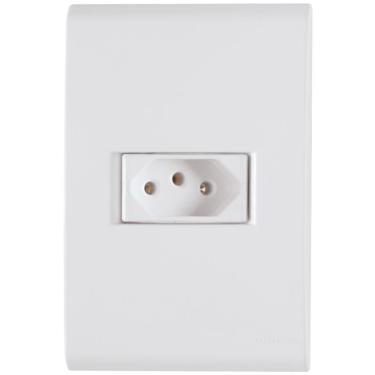 Imagem de Conjunto Liz Branco 4x2 com 1 Tomada 2p+t de 20 Ampères E 250 Volts 57170013 Tramontina Cj.tomad