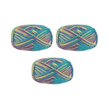 Imagem de Fio Colorido Em Gradiente 150g Algodão Leite Médio Grosso Para Suéter,