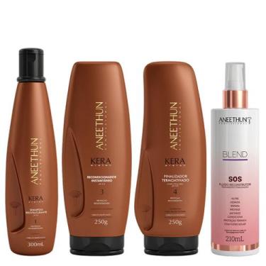 Imagem de Aneethun Kera System Kit Shampoo Recondicionador Finalizador e Blend S